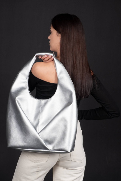 Круглогодичная сумка из экокожи в стиле на каждый день MT.Style Gabbi/\ silver - фото 3