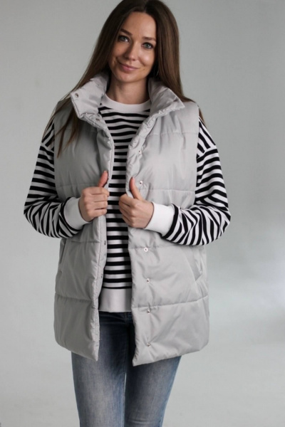 Серый жилет из плащевой ткани и текстиля MT.Style 173931668 - фото 7