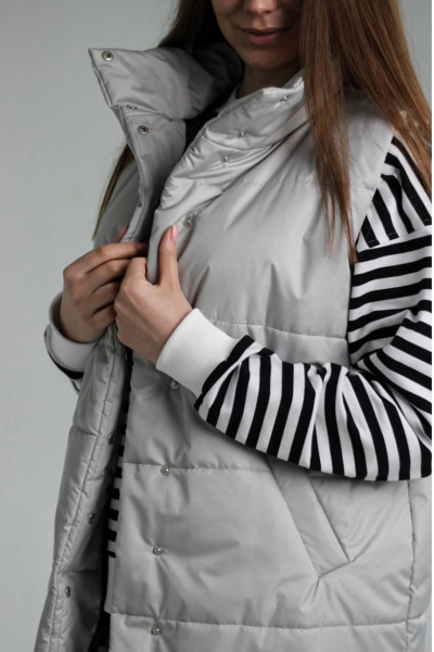 Серый жилет из плащевой ткани и текстиля MT.Style 173931668 - фото 6