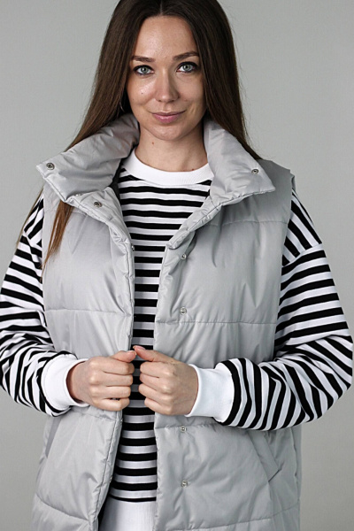 Серый жилет из плащевой ткани и текстиля MT.Style 173931668 - фото 5