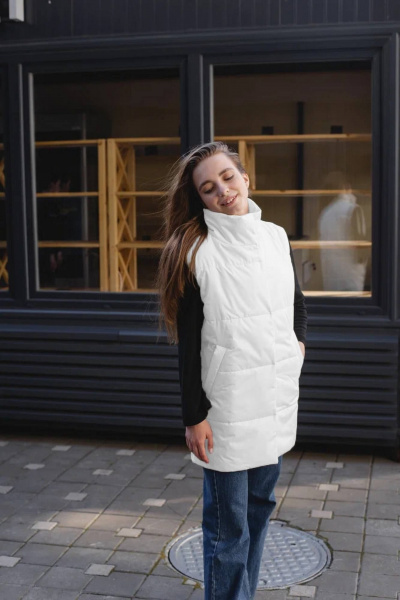 Белый жилет из плащевой ткани для каждый день MT.Style 173931671 - фото 4