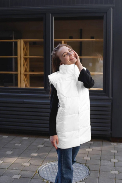 Белый жилет из плащевой ткани для каждый день MT.Style 173931671 - фото 2