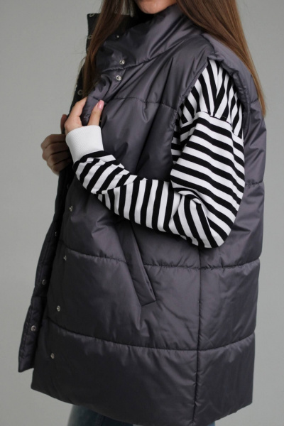 Серый жилет из плащевой ткани для и повседневной носки MT.Style 173931665 - фото 6