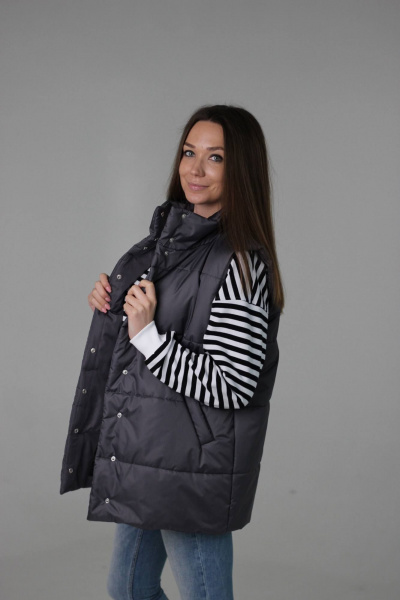 Серый жилет из плащевой ткани для и повседневной носки MT.Style 173931665 - фото 5