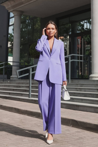 Брюки, жакет Ольга Стиль Л-211 лаванда - фото 1