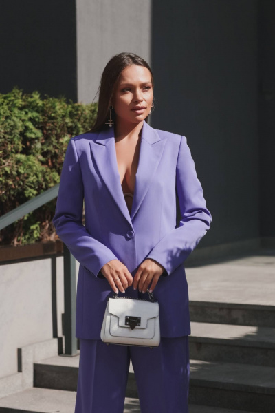 Брюки, жакет Ольга Стиль Л-211 лаванда - фото 2