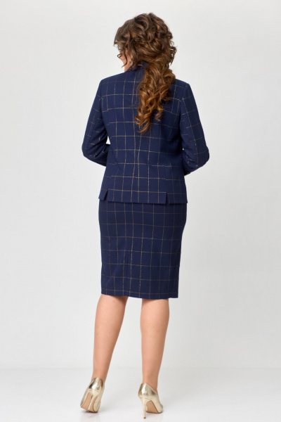 Жакет, юбка Bonna Image 829 клетка_синий - фото 2
