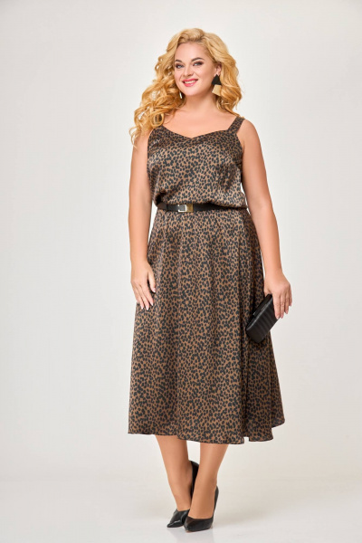 Зимнее пальто из искусственного меха на каждый день Swallow 601 шоколадный_ирбис - фото 7