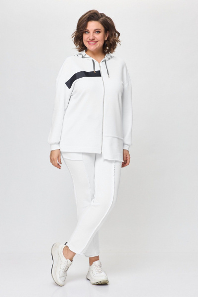 Спортивный костюм из трикотажа и хлопка для активного отдыха DaLi 5633 белый - фото 1