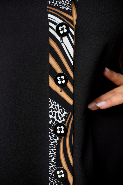 Платье EVA GRANT 7322 черный+принт_карамель - фото 6