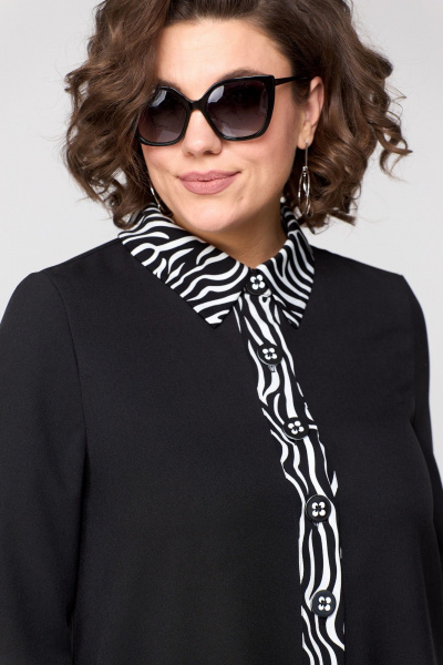 Платье EVA GRANT 7322 черный+принт_зебра - фото 9