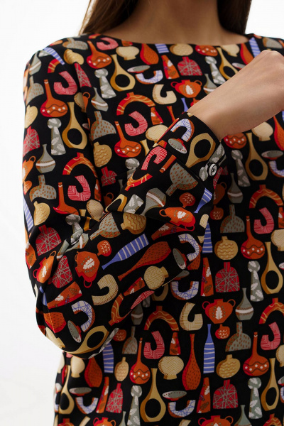 Блуза Manika Belle 301А44/5	 черно-оранжевый - фото 4