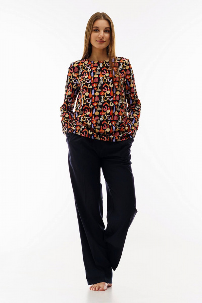 Блуза Manika Belle 301А44/5	 черно-оранжевый - фото 3