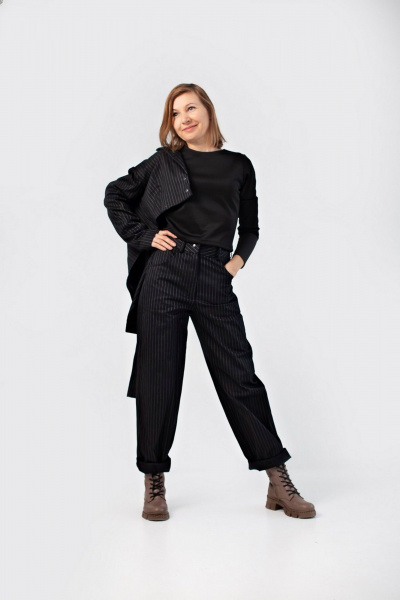 Демисезонные брюки зауженные с накладными карманами Lady Smile 508 - фото 3