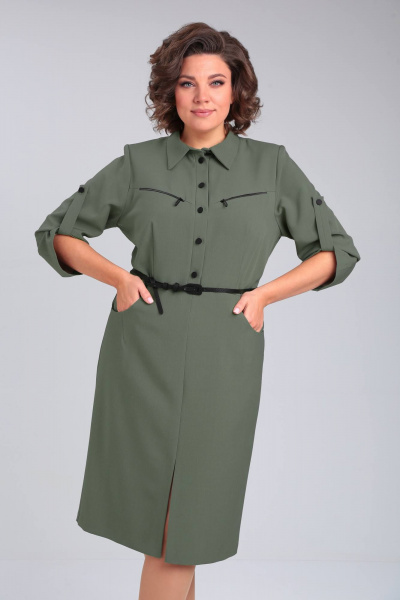 Деловое платье прямого силуэта из плательной ткани Rishelie 938 - фото 2