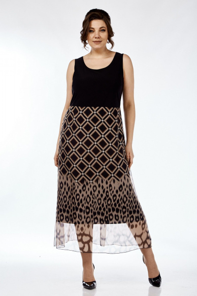 Комбинированное платье и блуза из трикотажа и шифона Jurimex 3076 - фото 3