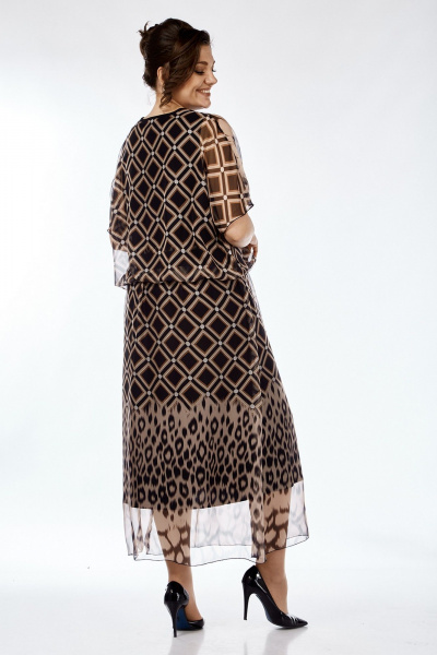 Комбинированное платье и блуза из трикотажа и шифона Jurimex 3076 - фото 7