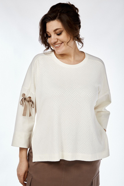 Джемпер свободного кроя с декоративной вышивкой на рукаве Jurimex 3090 - фото 4