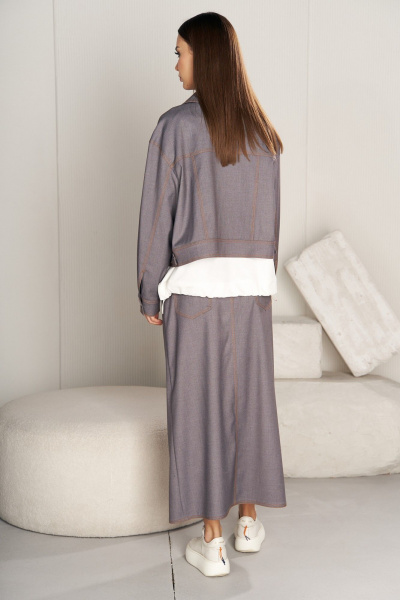 Серджетный жакет и юбка из текстиля в стиле на каждый день Fantazia Mod 4711 - фото 5