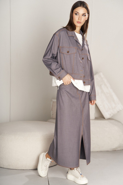 Серджетный жакет и юбка из текстиля в стиле на каждый день Fantazia Mod 4711 - фото 2