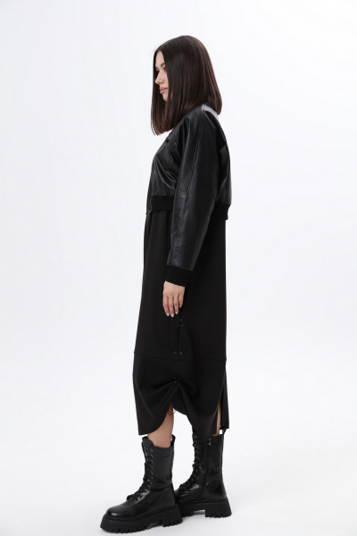 Куртка, платье LM М60 черная_кожа - фото 9