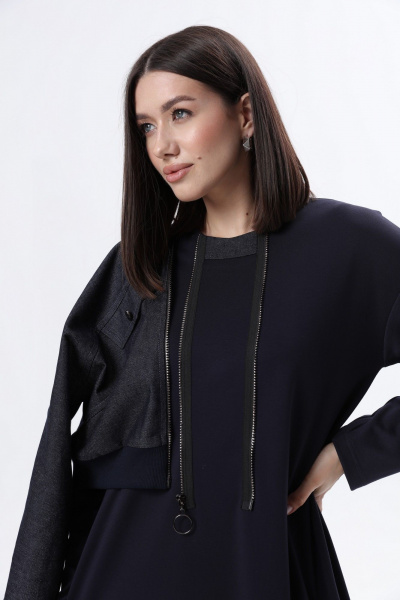 Куртка, платье LM М60 синий_джинс - фото 13