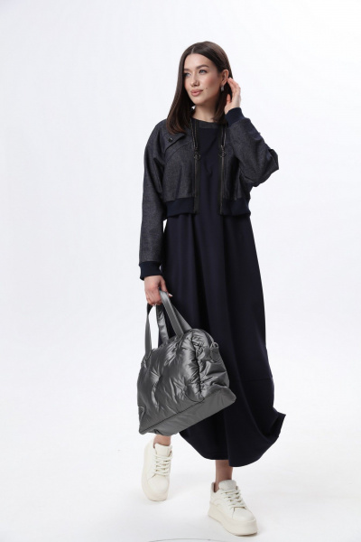 Куртка, платье LM М60 синий_джинс - фото 8