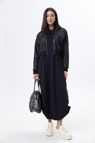 Куртка, платье LM М60 синий_джинс - фото 6