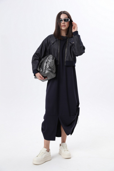 Куртка, платье LM М60 синий_джинс - фото 5