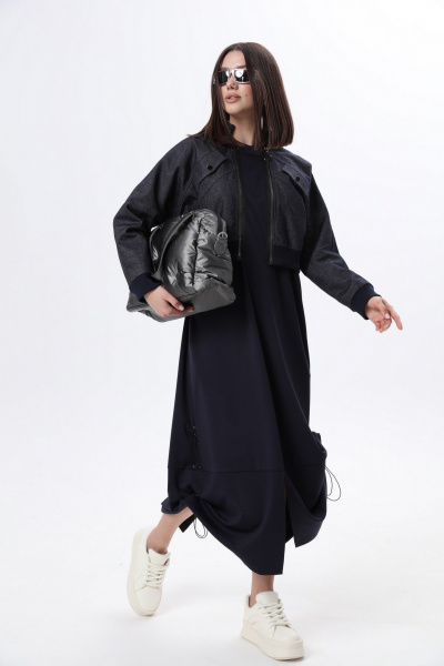 Куртка, платье LM М60 синий_джинс - фото 3