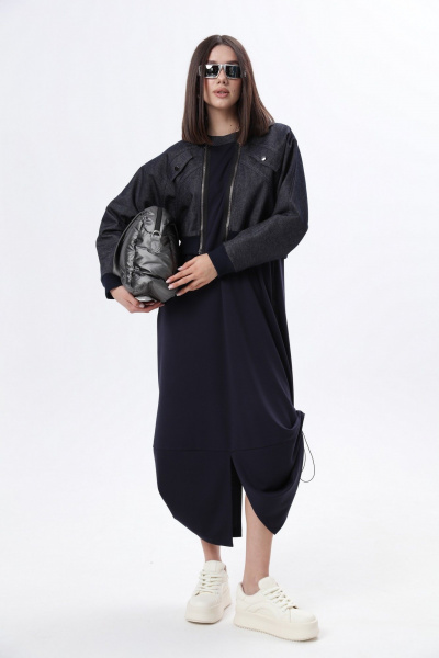 Куртка, платье LM М60 синий_джинс - фото 2