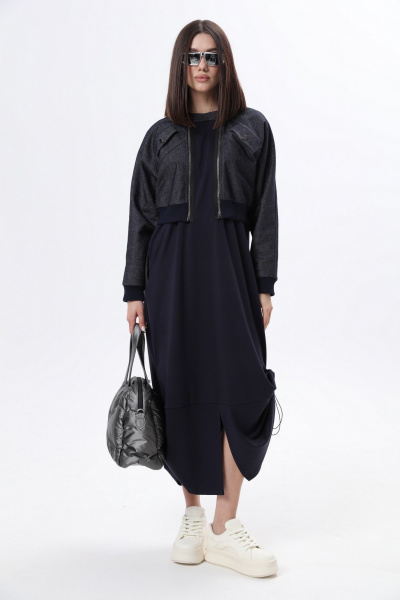 Куртка, платье LM М60 синий_джинс - фото 1