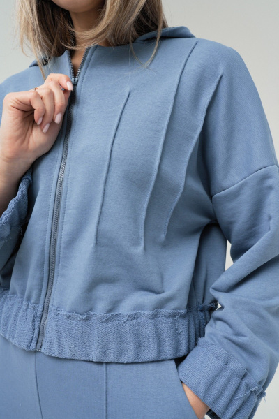 Худи GRATTO 4465 серо-голубой - фото 6