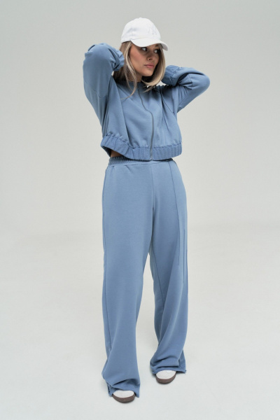 Худи GRATTO 4465 серо-голубой - фото 3