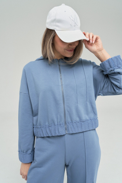 Худи GRATTO 4465 серо-голубой - фото 1