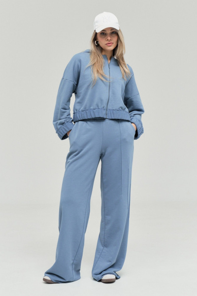 Худи GRATTO 4465 серо-голубой - фото 2