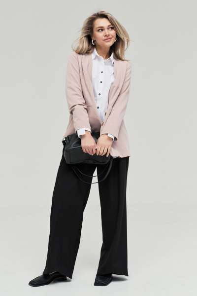 Брюки палацца широкие с складками для делового образа GRATTO 3451 черный - фото 8