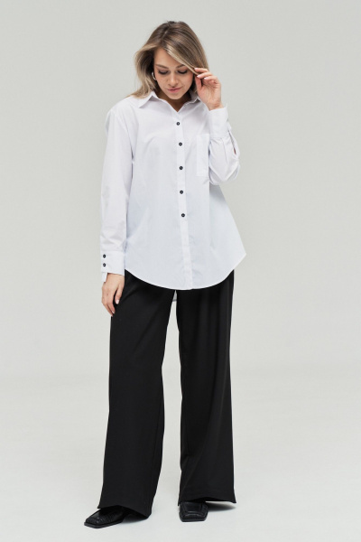 Брюки палацца широкие с складками для делового образа GRATTO 3451 черный - фото 7