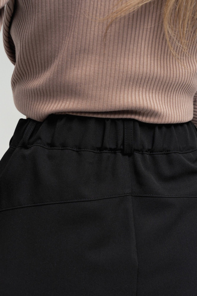 Брюки палацца широкие с складками для делового образа GRATTO 3451 черный - фото 4