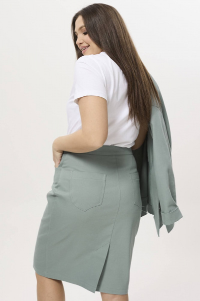 Жакет, юбка Ma Сherie 3042 мятный - фото 5