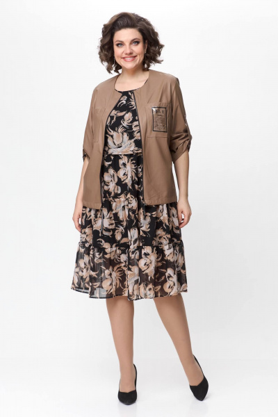 Бомбер из экокожи свободного кроя Solomeya Lux 946 капучино - фото 2