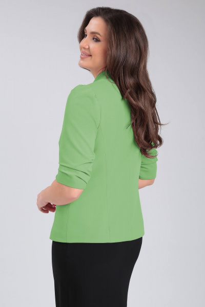 Жакет деловой полуприлегающего силуэта из текстиля LeNata 11312 салатовый - фото 3
