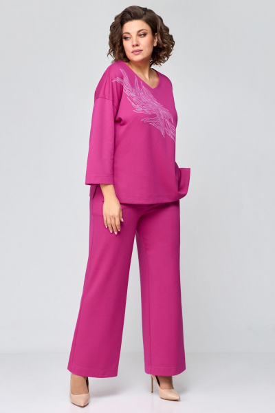 Брюки, туника Мишель стиль 1178 красно-розовый - фото 2
