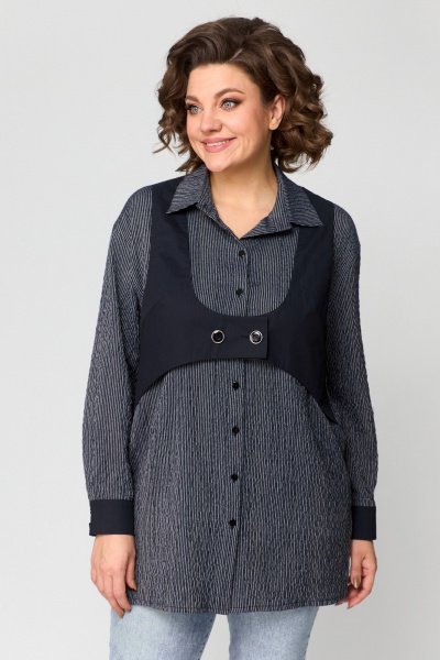 Блуза ANASTASIA MAK 1157 полоска+черный - фото 1