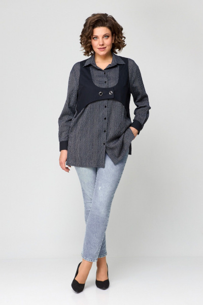 Блуза ANASTASIA MAK 1157 полоска+черный - фото 3