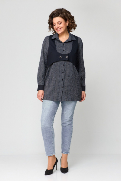 Блуза ANASTASIA MAK 1157 полоска+черный - фото 2