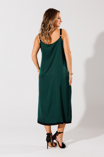 Платье летнее из вискозы с двойным дизайном Anelli 1180.1 изумруд - фото 2