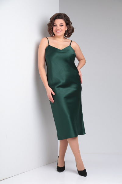 Круглогодичное нарядное платье из атласа с регулируемыми бретелями Takka Plus 23-211/3 - фото 4