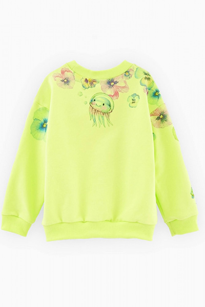 Джемпер прямой силуэт из трикотажа и хлопка Bell Bimbo 240023 лайм - фото 2