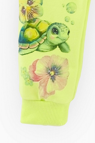 Брюки прямого силуэта из хлопкового футера Bell Bimbo 240026 лайм - фото 3